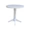 International Concepts Round 36 in Rd Top Pedestal Table, 12 in Leaf, 34.9 inH, Adjustable Height, White, 36 W, 48 L, Wood K08-36RXT-27B-6B - alternate 2